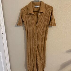 Free people beach Ribbed Button-Down Dress